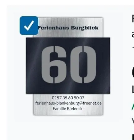 Holiday home Burgblick In Blankenburg Harz Familie Bielenski *